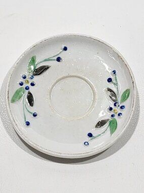 Antique Children’s Porcelain Tea Party Saucer Toy w/Blue Flower RARE